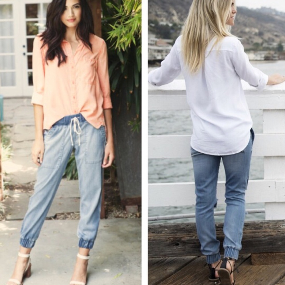 Soft Chambray Joggers 100% Tencel Cloth & Stone